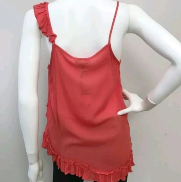 Ro & De Asymmetric Ruffle Cami Tank Top Tee M NWT - Picture 4 of 6